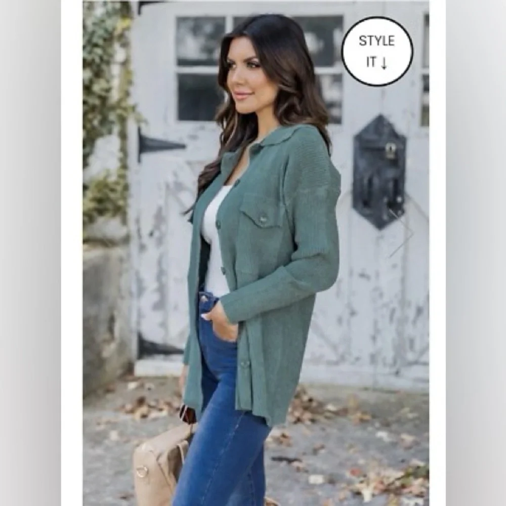 NWT Ribbed Shacket - Picture 3 of 4